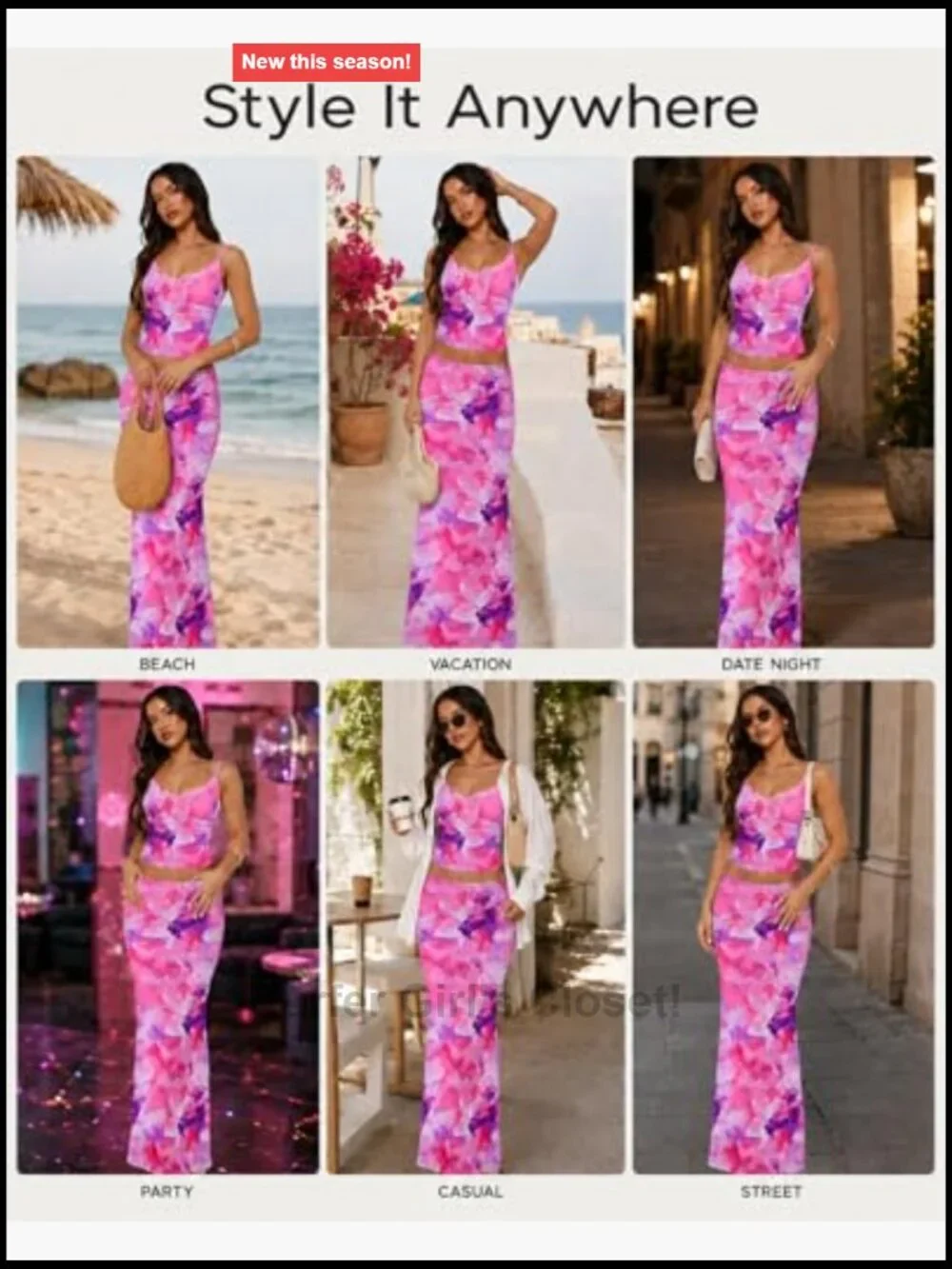 Two Piece Skirt Set Women Sleeveless Bodycon Maxi Skirt Outfit